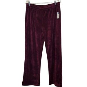Croft & Barrow Winetasting Wide Leg Velour Pants, Size M NWT